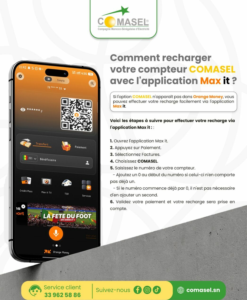 Comment recharger votre compteur COMASEL avec l'application MAXIT